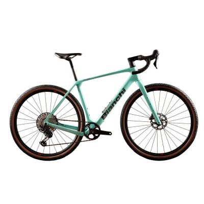 Bianchi gravel arcadex comp verde acqua azzurro carbonio shimano grx